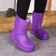EVA foam plus velvet rain boots for women, warm and non-slip, men's lightweight all-in-one shoes, thickened winter rain boots, waterproof cotton shoes