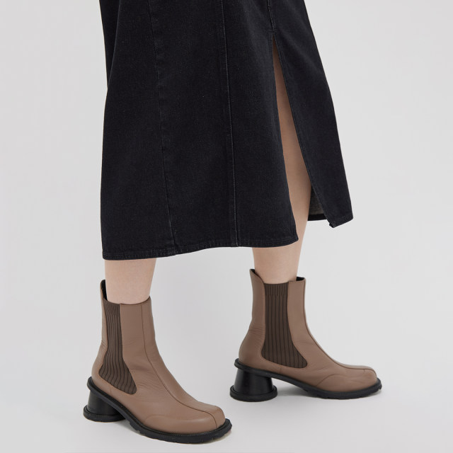 Denim skirt with women's shopping mall same style irregular slit winter mid-length skirt BDQ4BD1187
