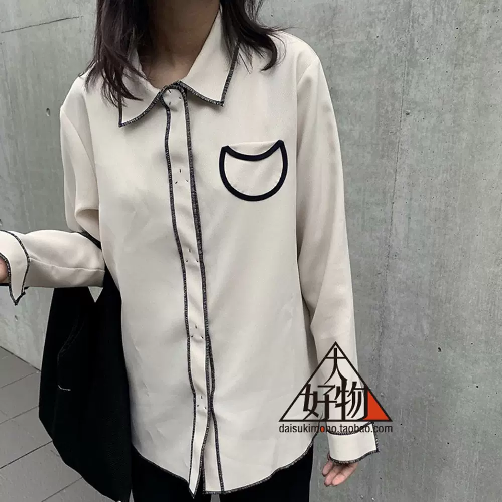 soduk circle pocket shirt white - シャツ