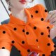 Puff sleeve chiffon shirt for women 2024 summer new loose slim polka dot large size bow short-sleeved top
