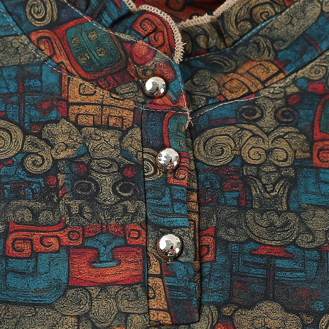 Autumn and winter new printed fungus bottoming shirt for middle-aged and elderly mothers plus velvet and thickened warm clothes grandma women's T-shirt