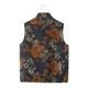 
Spring and Autumn Printed Vest and Fat Plus Large Size Middle-aged and Elderly Fashionable Mothers Wear Loose Ethnic Style Horse Clip Jacket