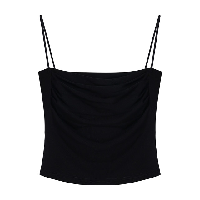 
MULVAN Pure Girl Square Collar with Chest Pad Sling Top Women's Design Slim Short Vest