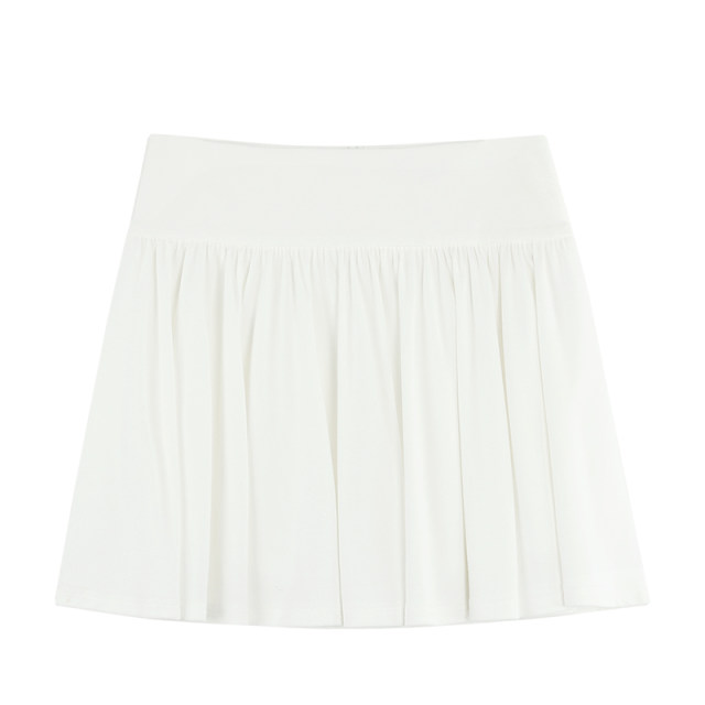 MULVAN Black knitted skirt Women's short skirt High waist slim A-line anti-exposure pants skirt pleated ballet skirt