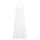 MULVAN white dress women's v-neck suspender skirt high-end loose temperament long skirt vacation style fairy skirt
