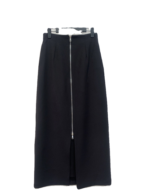 Real-life Japanese haute couture new style, temperament H-version retro zipper front slit straight skirt, high waist long skirt