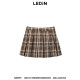 Lecho design pleated short skirt in autumn new checked skirt C2GEE3511
