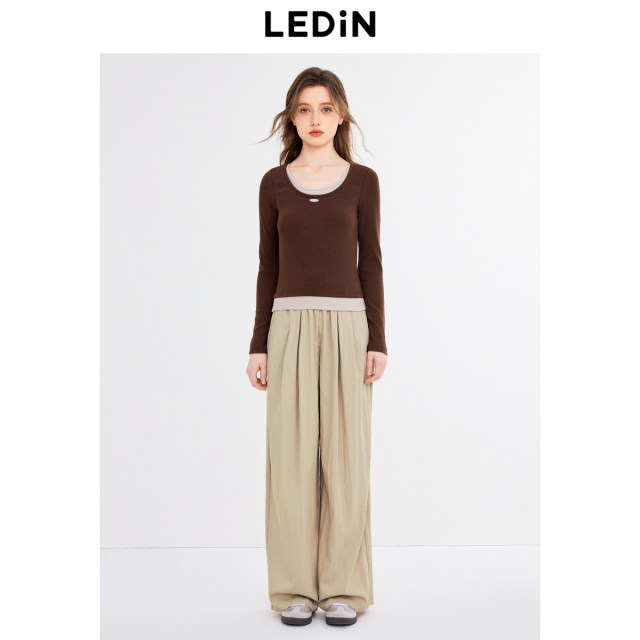 Lecho High-waisted Wrinkled Trousers New Autumn Loose All-match Pants Korean Casual Wide-Level Yamamoto Trousers