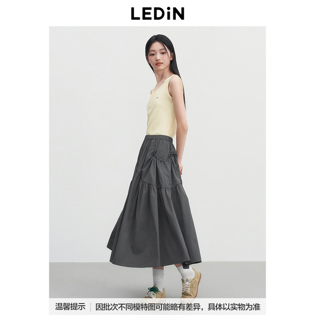Lecho bow large umbrella skirt spring style large pocket decorative skirt C2GFF1509*
