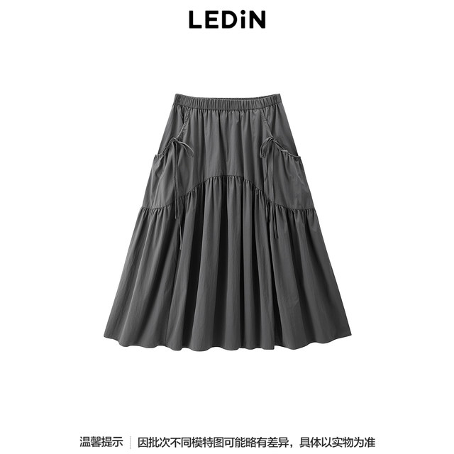 Lecho bow large umbrella skirt spring style large pocket decorative skirt C2GFF1509*
