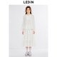 
Lecho round neck lace top new autumn basic versatile light sweet Korean girl full cotton long sleeves
