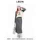 Lecho gourd quilted straight long skirt for winter new style skirt C2GFE4512
