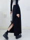 Gray suit skirt long skirt female spring, summer and autumn, high waist, thin waist, sloping black straight skirt size size
