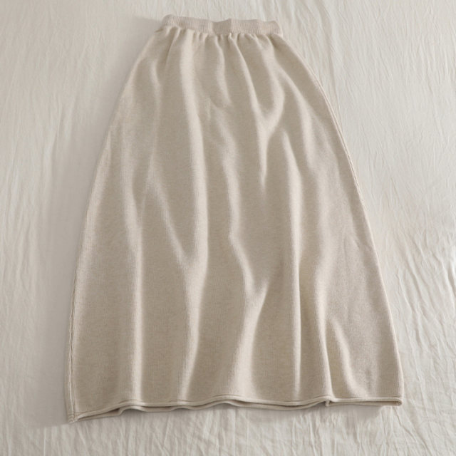Soft and waxy goodies~Autumn and winter temperament versatile knitted skirt for women elastic high waist slimming hip-hugging long skirt umbrella skirt