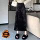 Gold velvet skirt for women, autumn and winter thickened velvet, retro slim hip skirt, mid-length back slit one-step skirt