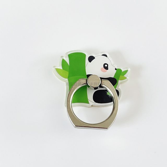 Cute creative panda mobile phone ring buckle holder acrylic mobile phone back sticker desktop lazy holder buckle rotation