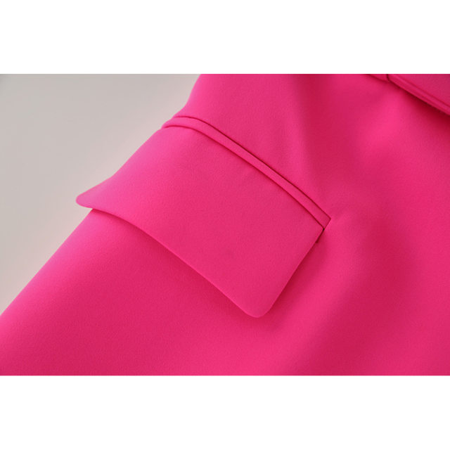 Shenzhen 2023 autumn and winter new women's clothing rose red metal buckle tie A-swing high-waist skirt zipper commuting