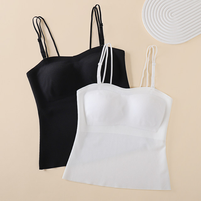 
Large size camisole comes with bra, seamless beautiful back bottoming sling, fat mm200Jin [Jin equals 0.5kg] with breast pads, no need to wear underwear