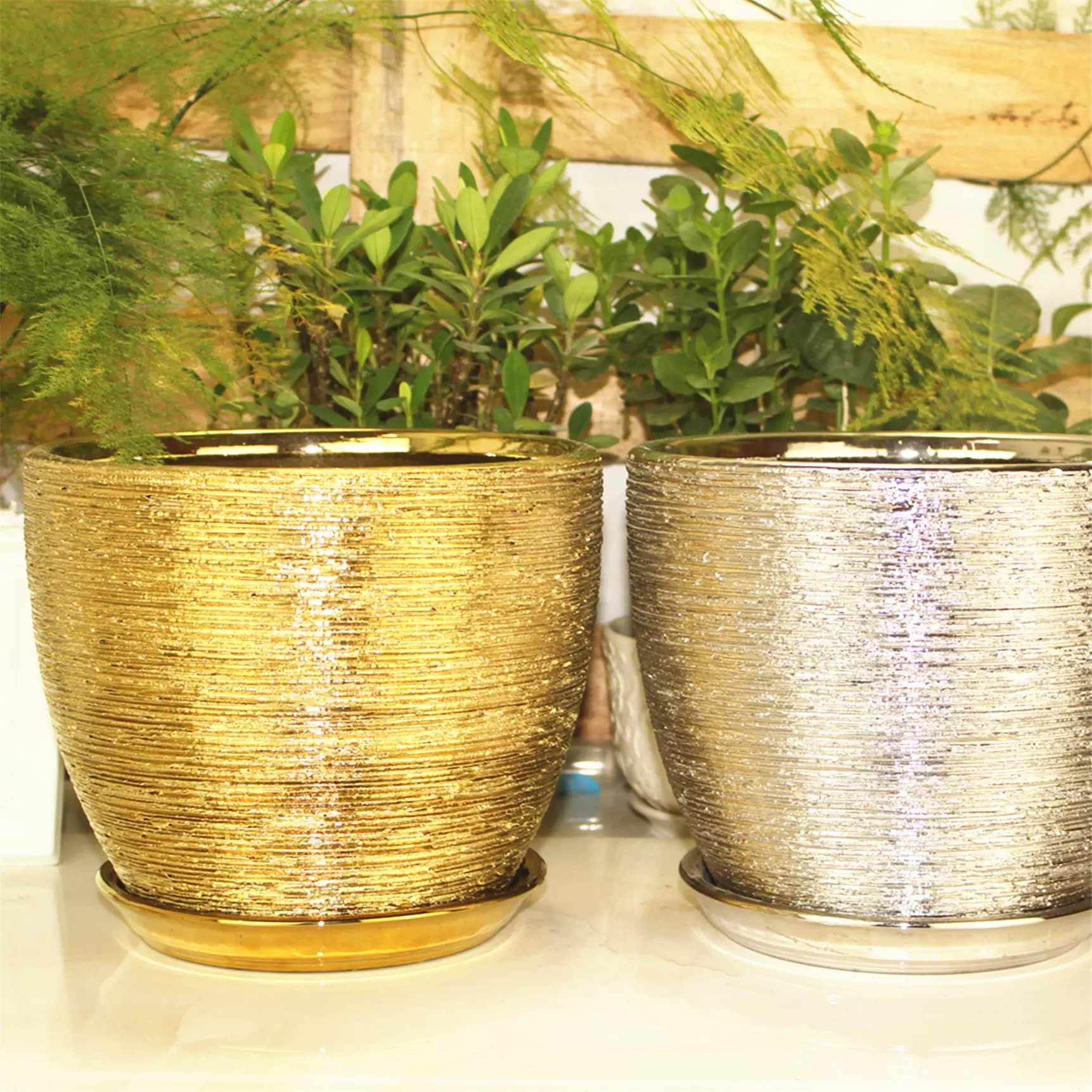 包邮金色花盆陶瓷花盆花盘欧式高级陶瓷花盆金色银色 包邮金色花盆陶瓷花盆花盘欧式高级陶瓷花盆金色银色