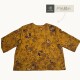 100%mulberry silk fragrant cloud veil, yellow loose temperament, age -reducing, silhouette, all -match seven -point sleeve female summer top
