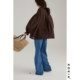 KOKIA spot lightweight and transparent floral yarn classic lamb leg sleeve lotus leaf V-neck loose oversized pullover shirt