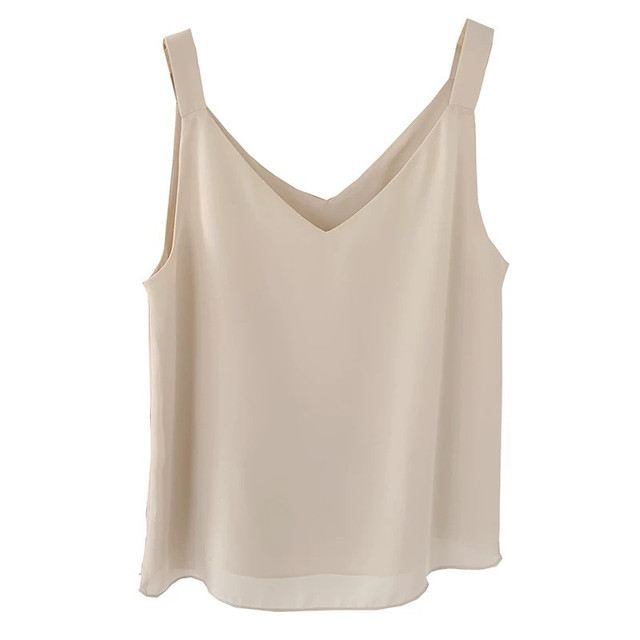 Black chiffon suspender vest for women's suit with inner wear summer thin style outer wear design niche sleeveless base top