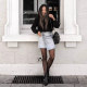 Spot KSUBI high waist light blue cotton asymmetrical breasted slim high legs long wrap mini denim skirt