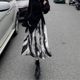 Large size ink printing A-line skirt for women in spring and summer long flesh-covering and slimming skirt for retro chiffon long skirt