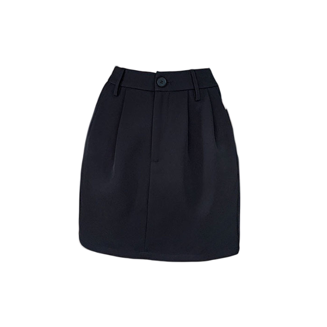 Flower bud skirt women's 2025 summer large-size black skirt suit skirt covering belly and making it look slim pocket skirt A-shaped short skirt