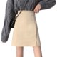 Large -size retro light core skirt autumn and winter split A -line skirt High -pocket hip is thin, a thin skirt fat mm tide