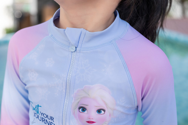 Disney Children's Swimsuit Girls 2025 New Split Small and Medium-sized Children's Girls Baby Princess Skirt Style Aisha Swimsuit