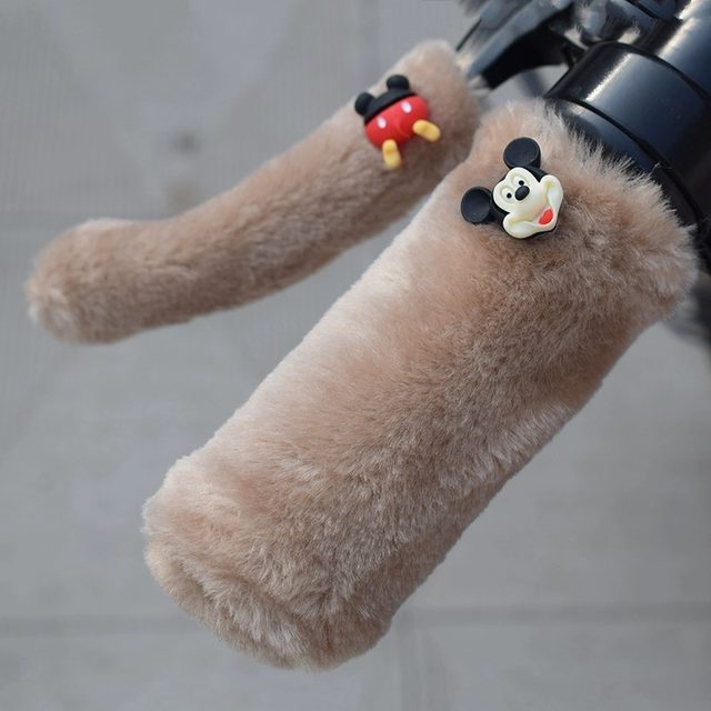 Electric handlebar cover winter handlebar cover plus velvet and thickened universal handlebar cover with cartoon accessories cute handle]]
