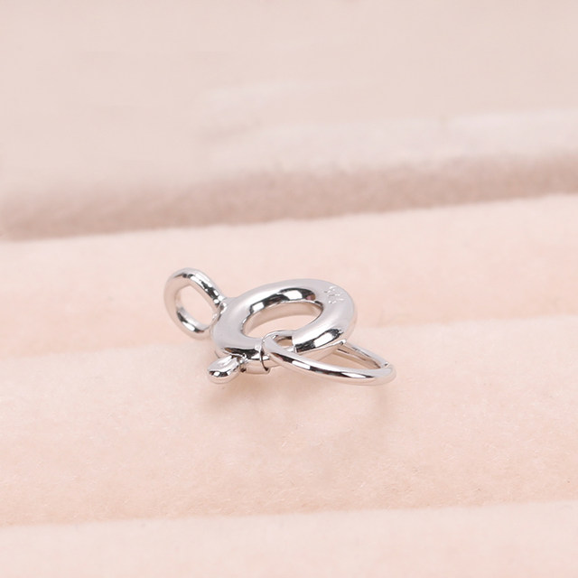 DIY gadgets S925 sterling silver round spring buckle gold silver natural small pearl necklace bracelet buckle