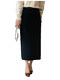 Spring and summer Roman cotton black straight hip one-step skirt rear slit commuting mid-length skirt long skirt versatile women