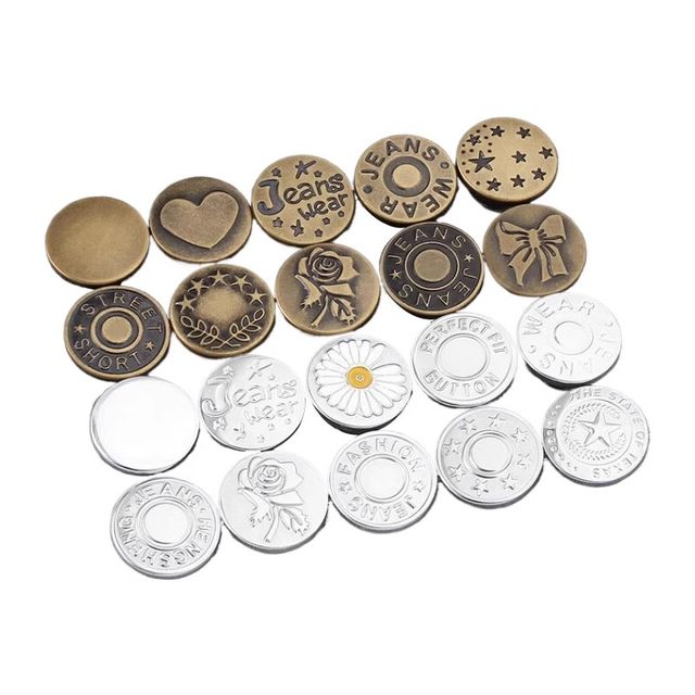 Jeans buttons need no punching, waist circumference can be changed to a small size, fixed artifact, no sewing, no nails, adjustable waist button accessories