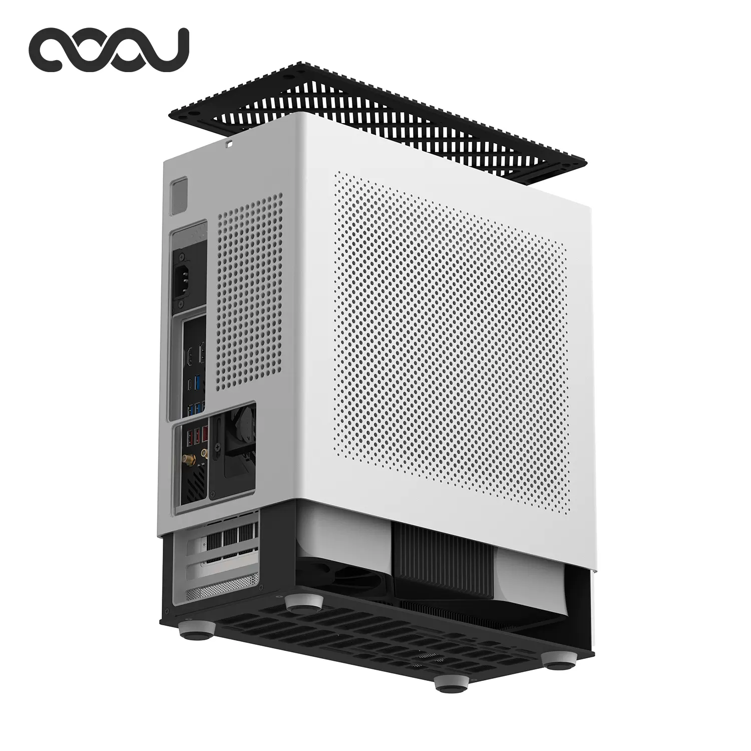 COOJ 宰相Z18网孔版MATX铝合金一体成型外壳直插水冷ITX电脑机箱-Taobao