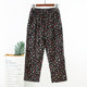 Thin style of middle-aged and elderly artificial cotton trousers large size loose casual old lady wearing pants mother cotton silk pajama pants summer