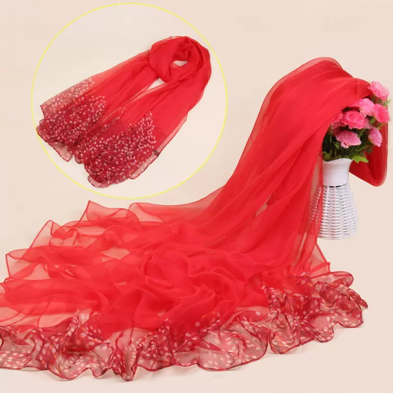 春秋超大长款薄花色女百搭披肩纱巾夏季海边拍照防晒