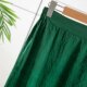 Rare limited silk green crack fragrant cloud yarn retro literary elastic waist straight slit one-step skirt
