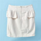 104 Pure color ruffled skirt 71289 High -waisted slimming after the zipper spring and autumn temperament versatile hip skirt
