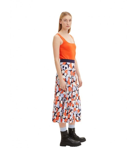American single autumn and winter new product pleated elastic waist print flowing draped elegant commuter casual skirt for women