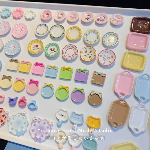 No. 9 Simulated Mini Mini Food Playing Plates, Tableware, Diy Pin Cream Glue Play House Resin Accessories