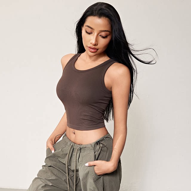 Mitaogirl seamless one-cup sports bra women's tight waist fitness vest professional training yoga wear