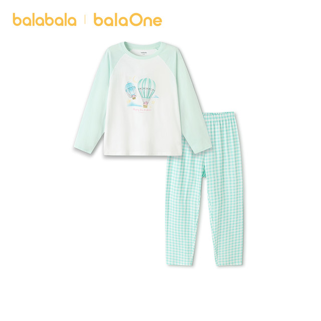 Balabala children's pajamas set for girls' home clothes baby 2025 spring and autumn new style boys' pure cotton air conditioning suit