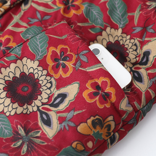 Grandma's winter clothes plus velvet thickened cotton jacket for middle-aged and elderly women's hooded short mother's cotton jacket for old ladies