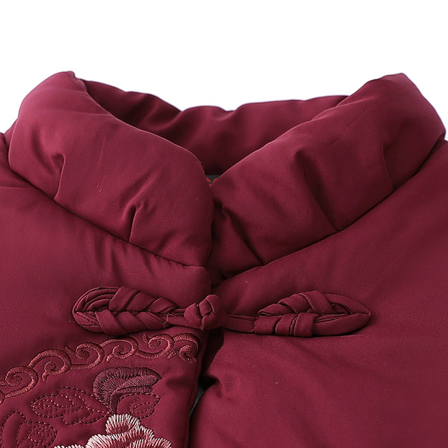 Middle-aged and elderly women's cotton-padded clothes, grandma's winter coat, mother's winter short cotton-padded jacket, old lady's warm and velvet cotton-padded coat