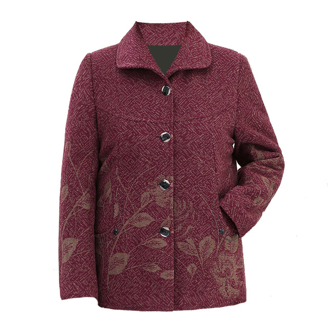 Middle-aged and elderly people autumn clothes for women, grandma clothes plus fleece tops for mother lapel suits for old lapels.

