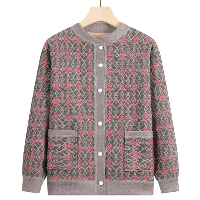 Grandma's autumn and winter velvet thickened knitwear, Western-style mom's tops, middle-aged and elderly coats, old lady's cardigans