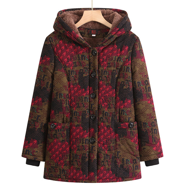 Grandma's winter clothing, size, medium -long cotton jacket, elderly women's women's clothing mother dressing old lady warm cotton jacket jacket
