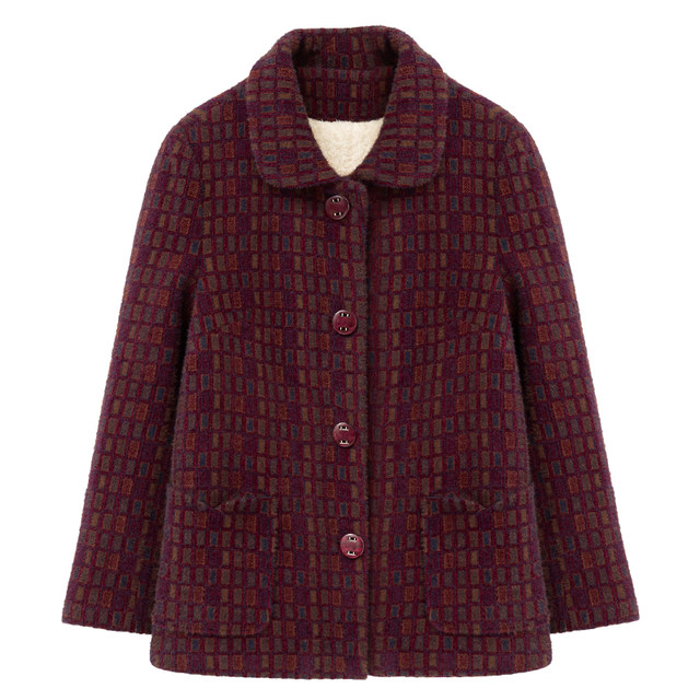 Grandma in autumn and winter plus velvet thickened cotton jacket 60 -year -old 70 middle -aged and elderly female mink mink veteran lady clothes
